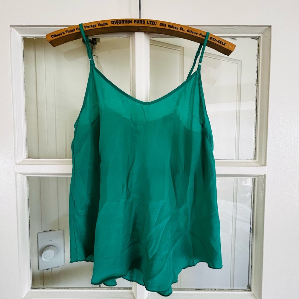 WILFRED 100% Silk Emerald Green Tank
